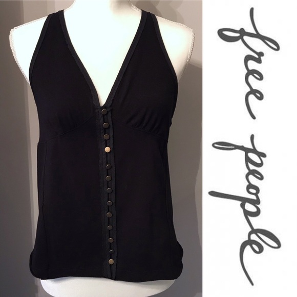 1 Left! 🎉 Free People Black Halter Tank - Picture 2 of 8
